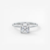 Cushion Hidden Halo Lab Grown Diamond Engagement Ring