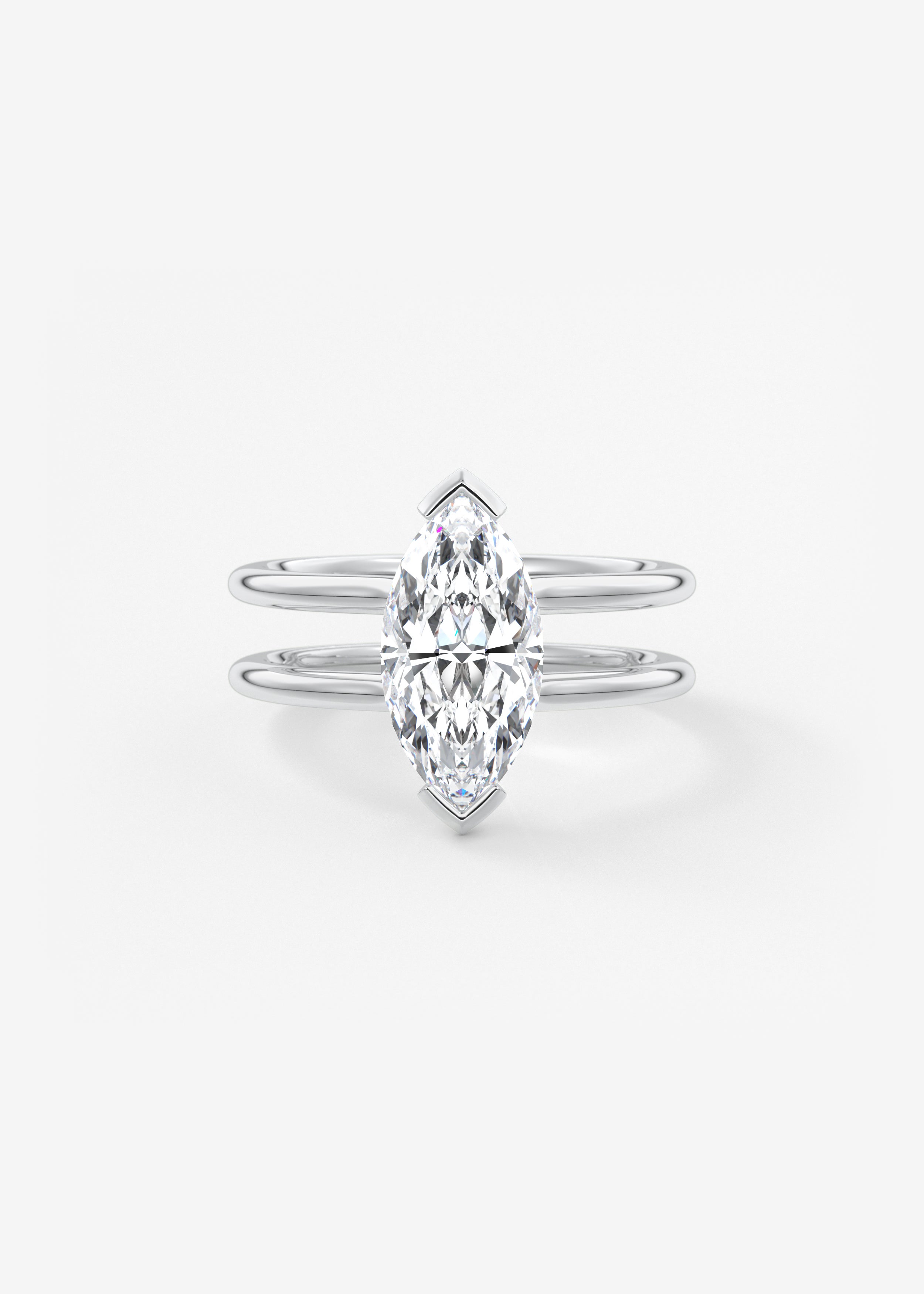 Marquise Cathedral Lab Grown Diamond Engagement Ring