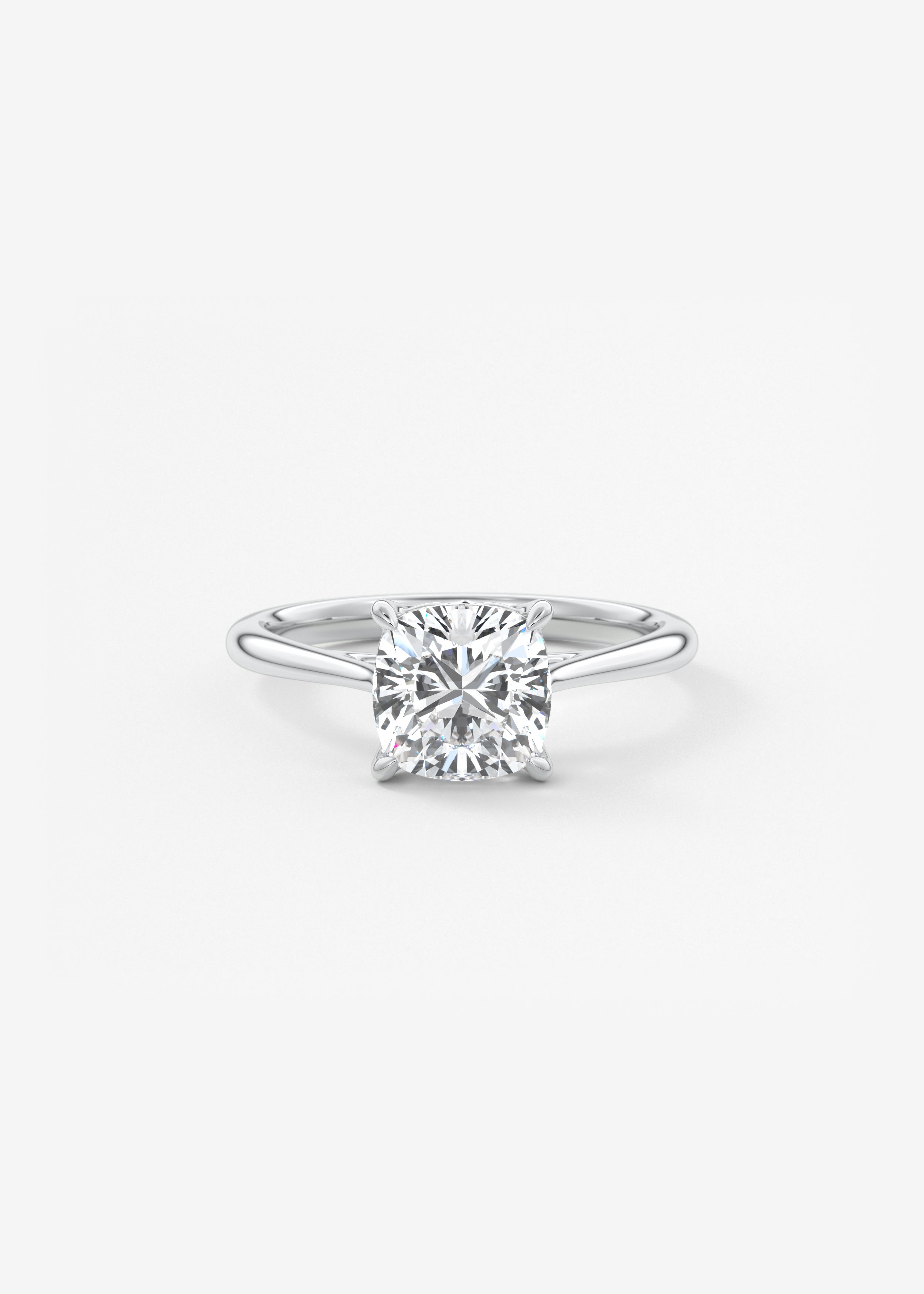 Cushion Cathedral Lab Grown Diamond Engagement Ring