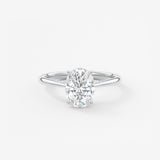 Oval Cathedral Lab Grown Diamond Engagement Ring