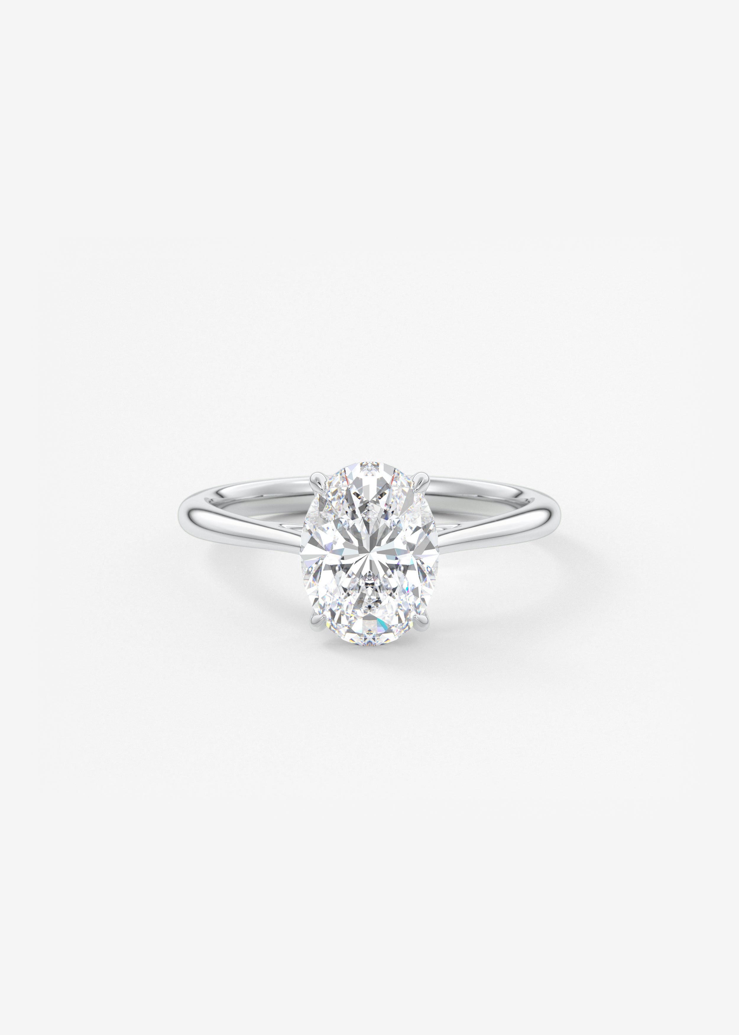 Oval Cathedral Lab Grown Diamond Engagement Ring