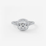 Cushion Halo & Pave , Split Shank Lab Grown Diamond Engagement Ring