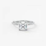 Cushion Pave Lab Grown Diamond Engagement Ring