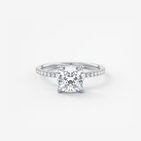 Cushion Pave Lab Grown Diamond Engagement Ring
