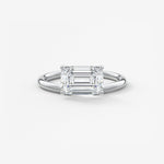 Emerald Solitaire Lab Grown Diamond Engagement Ring