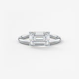 Emerald Solitaire Lab Grown Diamond Engagement Ring
