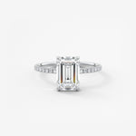 Emerald Pave Lab Grown Diamond Engagement Ring