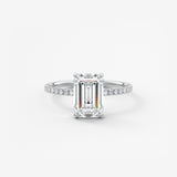 Emerald Pave Lab Grown Diamond Engagement Ring