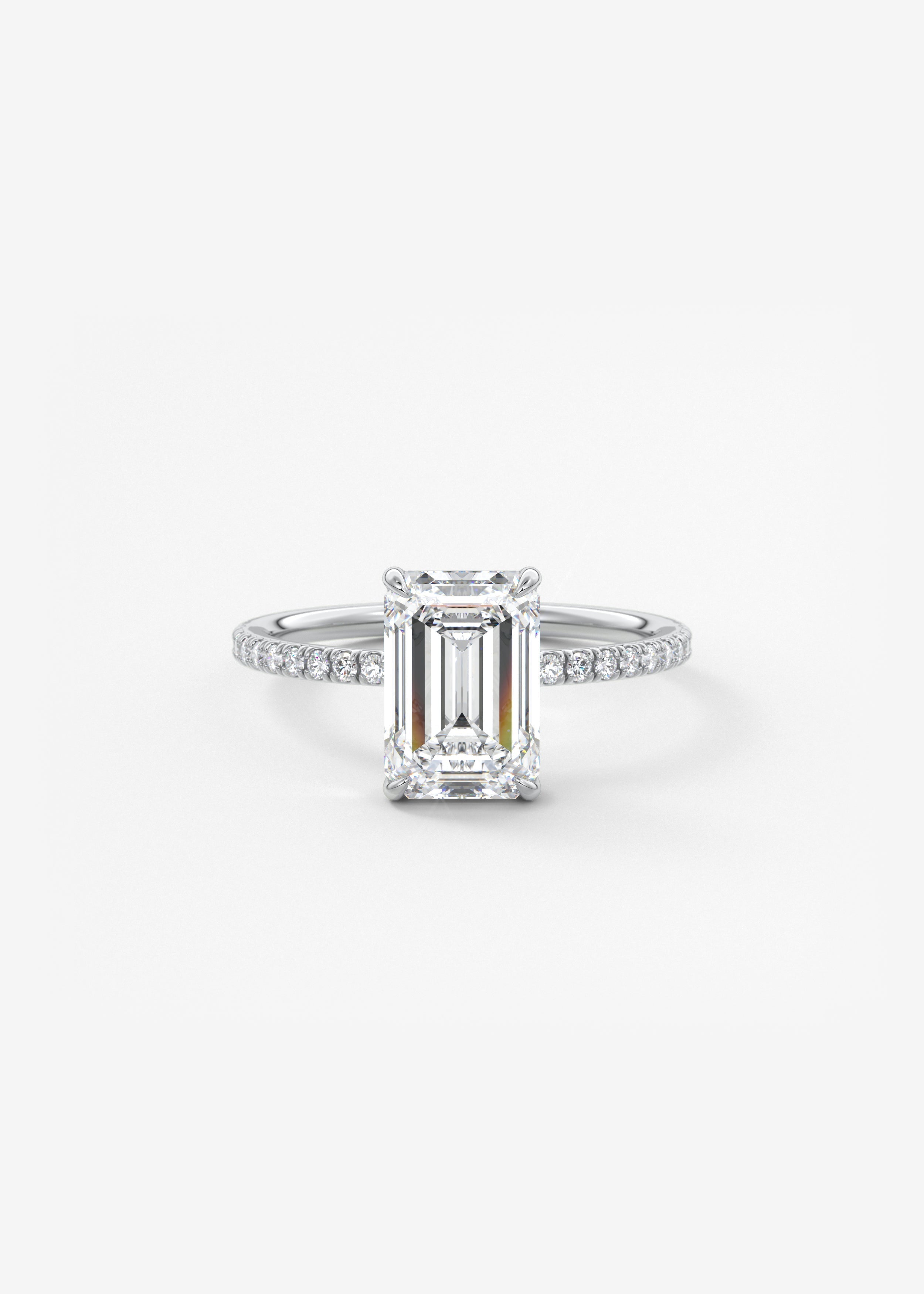 Emerald Pave Lab Grown Diamond Engagement Ring