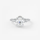 Oval Three Stone Lab Grown Diamond Engagement Ring