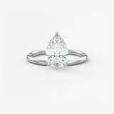 Pear Solitaire Lab Grown Diamond Engagement Ring