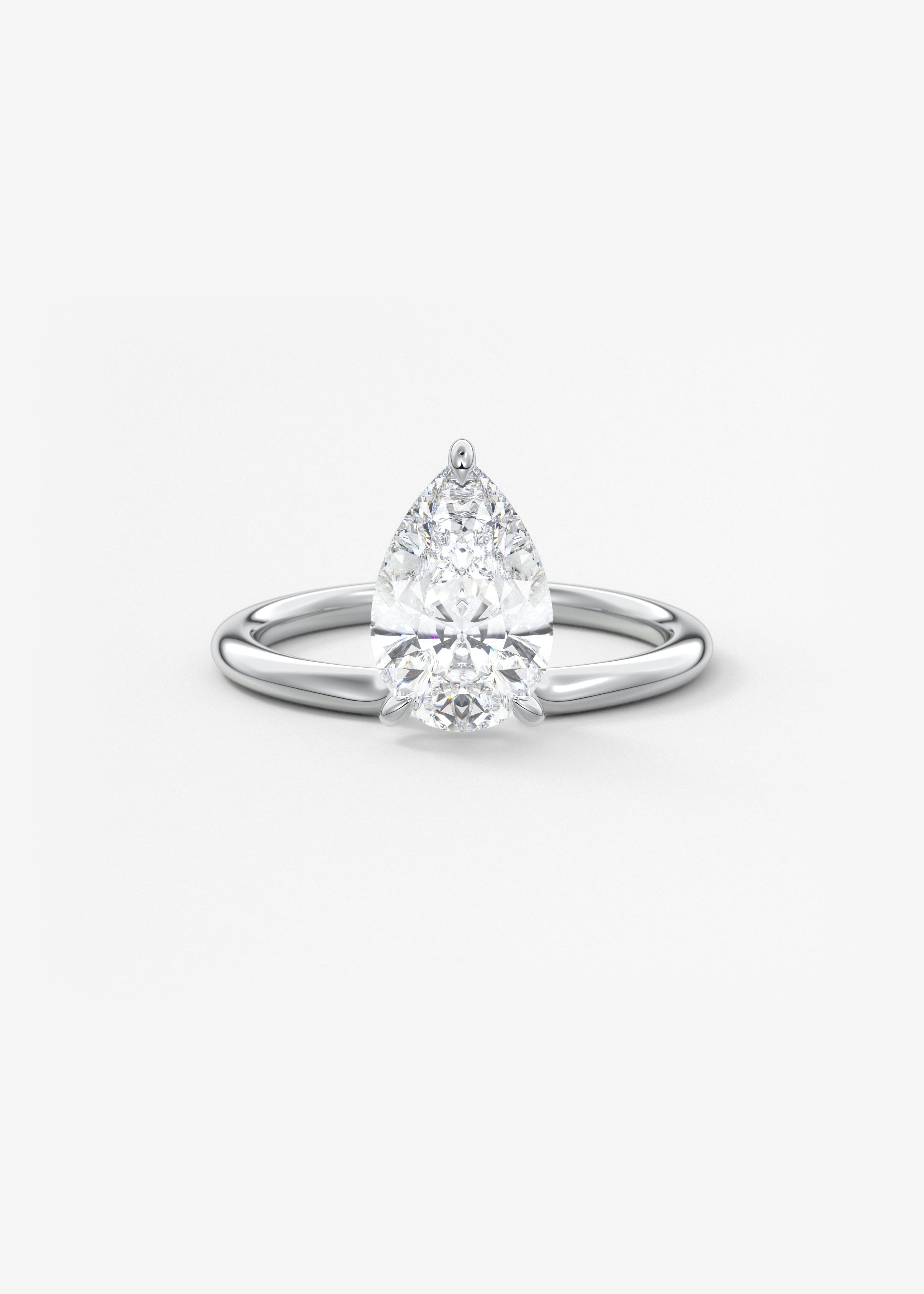 Pear Solitaire Lab Grown Diamond Engagement Ring