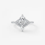 Marquise Cluster Lab Grown Diamond Engagement Ring