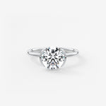 Round Half Bezel Lab Grown Diamond Engagement Ring