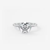 Round Half Bezel Lab Grown Diamond Engagement Ring