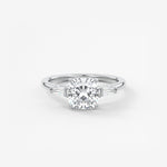 Cushion Three Stone Lab Grown Diamond Engagement Ring