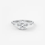 Cushion Three Stone Lab Grown Diamond Engagement Ring