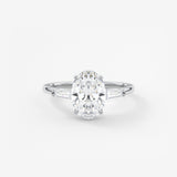 Oval Three Stone Lab Grown Diamond Engagement Ring