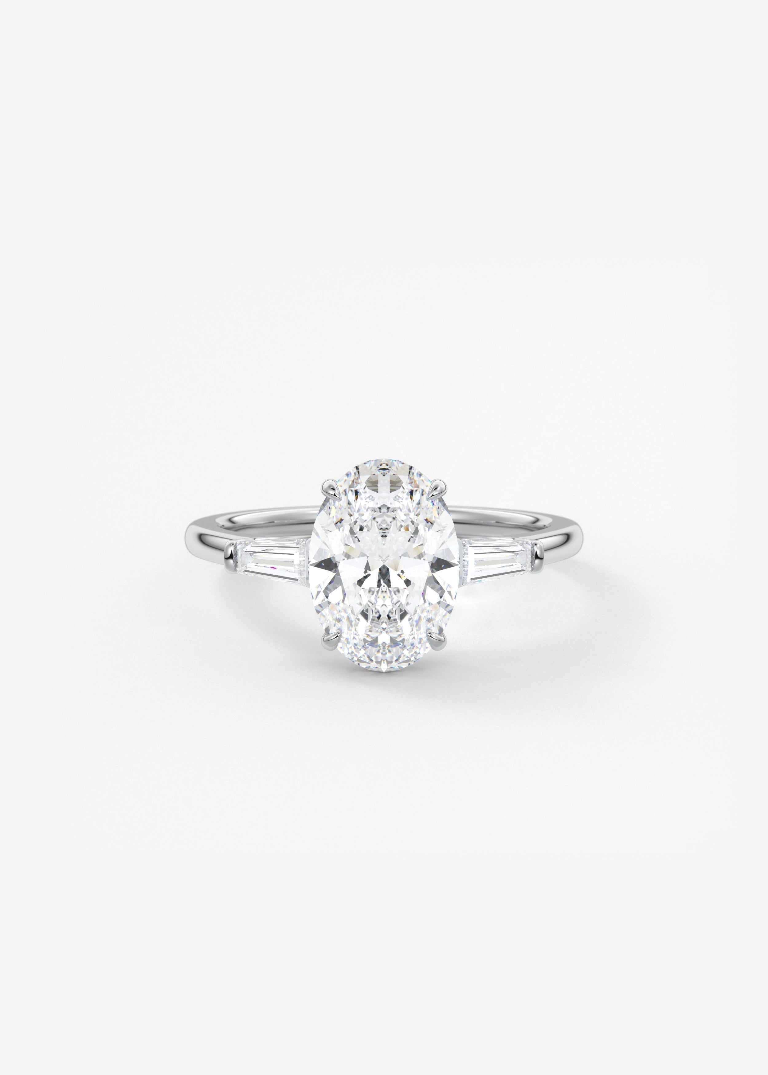 Oval Three Stone Lab Grown Diamond Engagement Ring