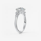 Round Cluster Lab Grown Diamond Engagement Ring