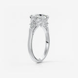 Princess Cluster Lab Grown Diamond Engagement Ring