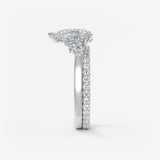 Pear Cluster Lab Grown Diamond Engagement Ring