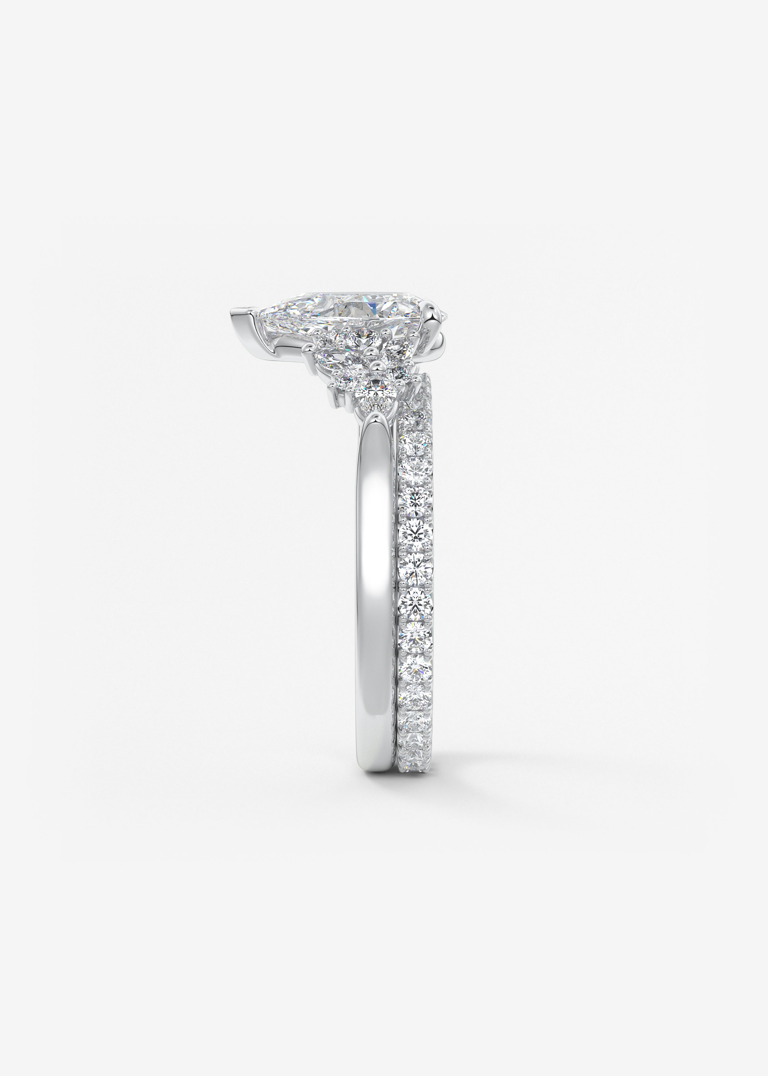 Pear Cluster Lab Grown Diamond Engagement Ring