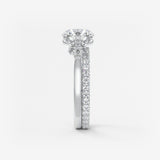 Round Cluster Lab Grown Diamond Engagement Ring
