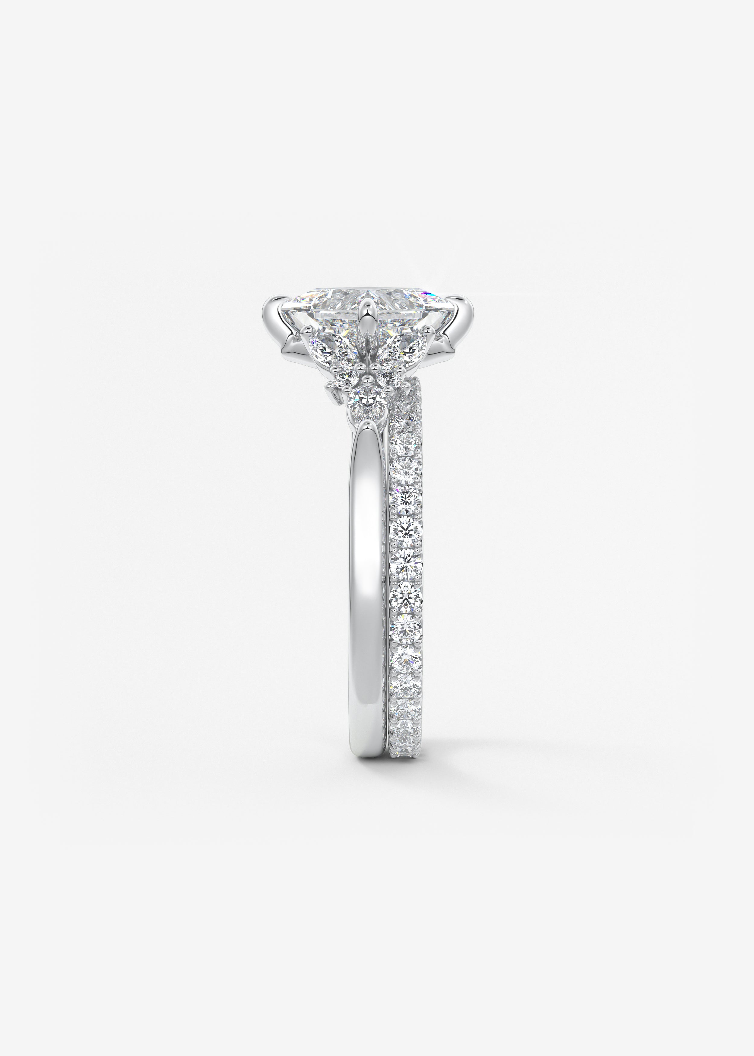 Princess Cluster Lab Grown Diamond Engagement Ring