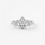 Pear Cluster Lab Grown Diamond Engagement Ring