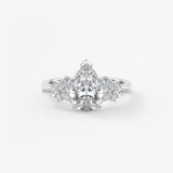 Pear Cluster Lab Grown Diamond Engagement Ring