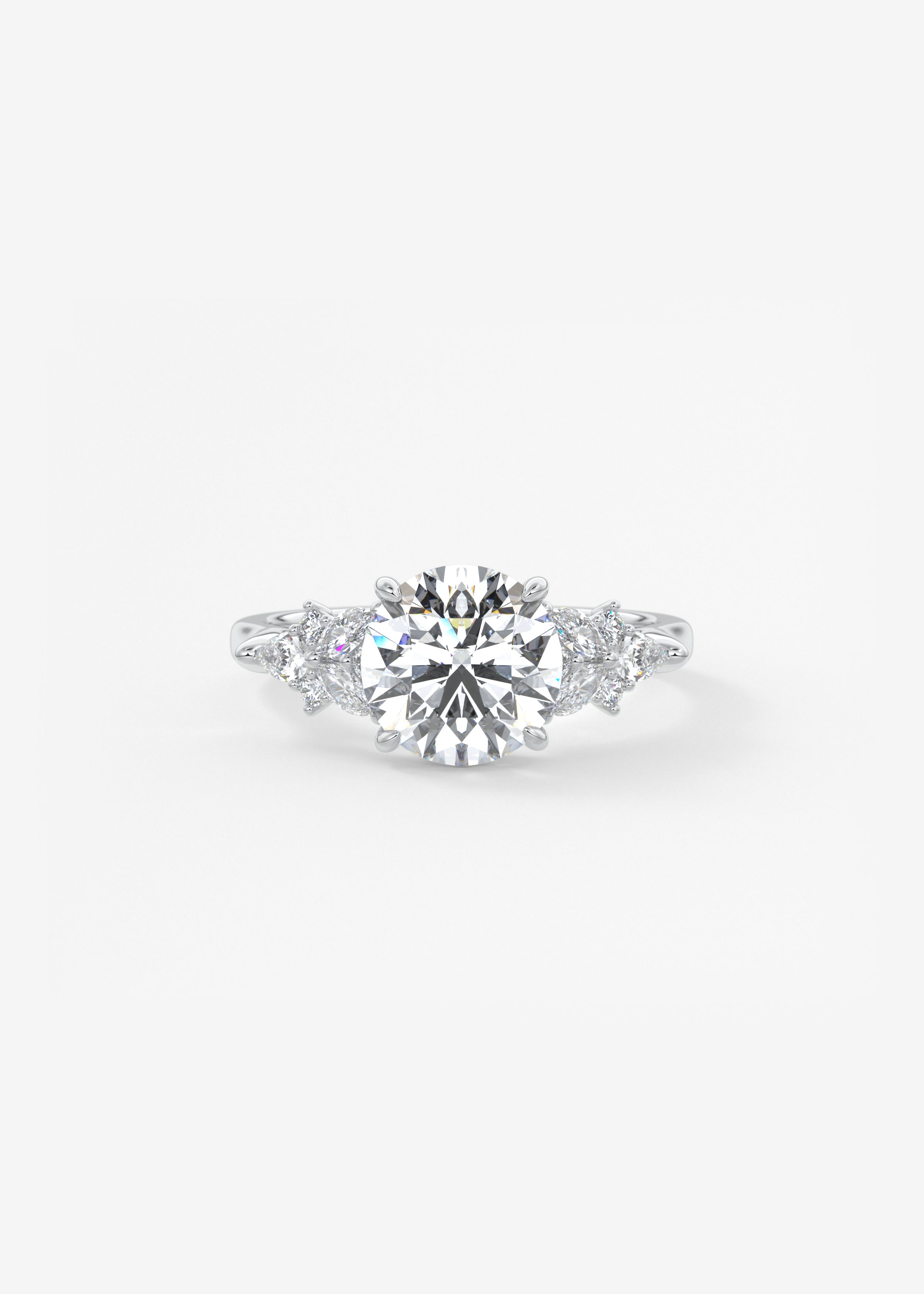 Round Cluster Lab Grown Diamond Engagement Ring