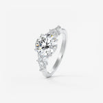 Round Cluster Lab Grown Diamond Engagement Ring