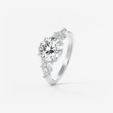 Round Cluster Lab Grown Diamond Engagement Ring