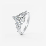 Pear Cluster Lab Grown Diamond Engagement Ring