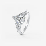 Pear Cluster Lab Grown Diamond Engagement Ring