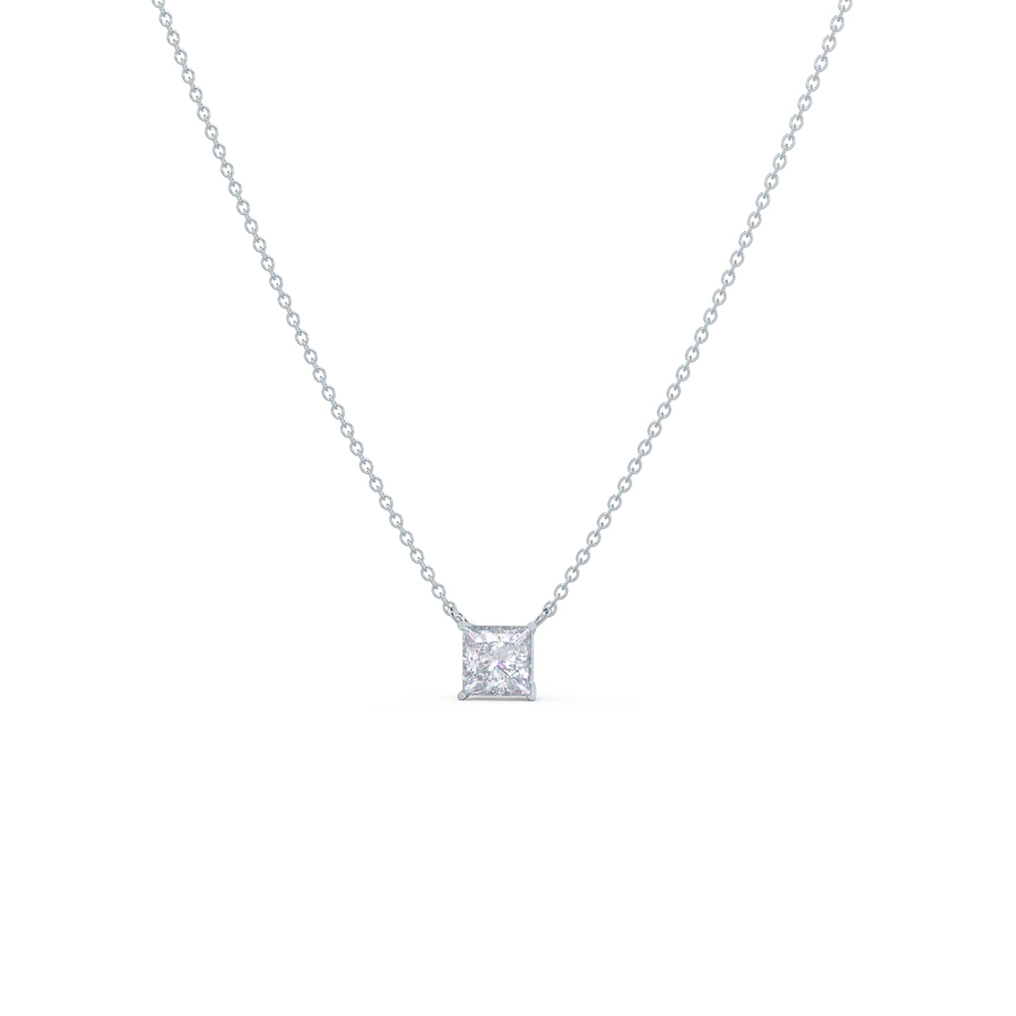 
                  
                    0.50 CT Floating Princess Cut Moissanite Necklace With Solitaire  Style
                  
                