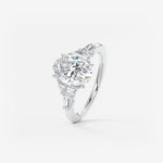 Oval Cluster Lab Grown Diamond Engagement Ring