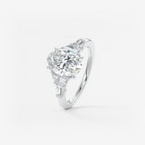 Oval Cluster Lab Grown Diamond Engagement Ring