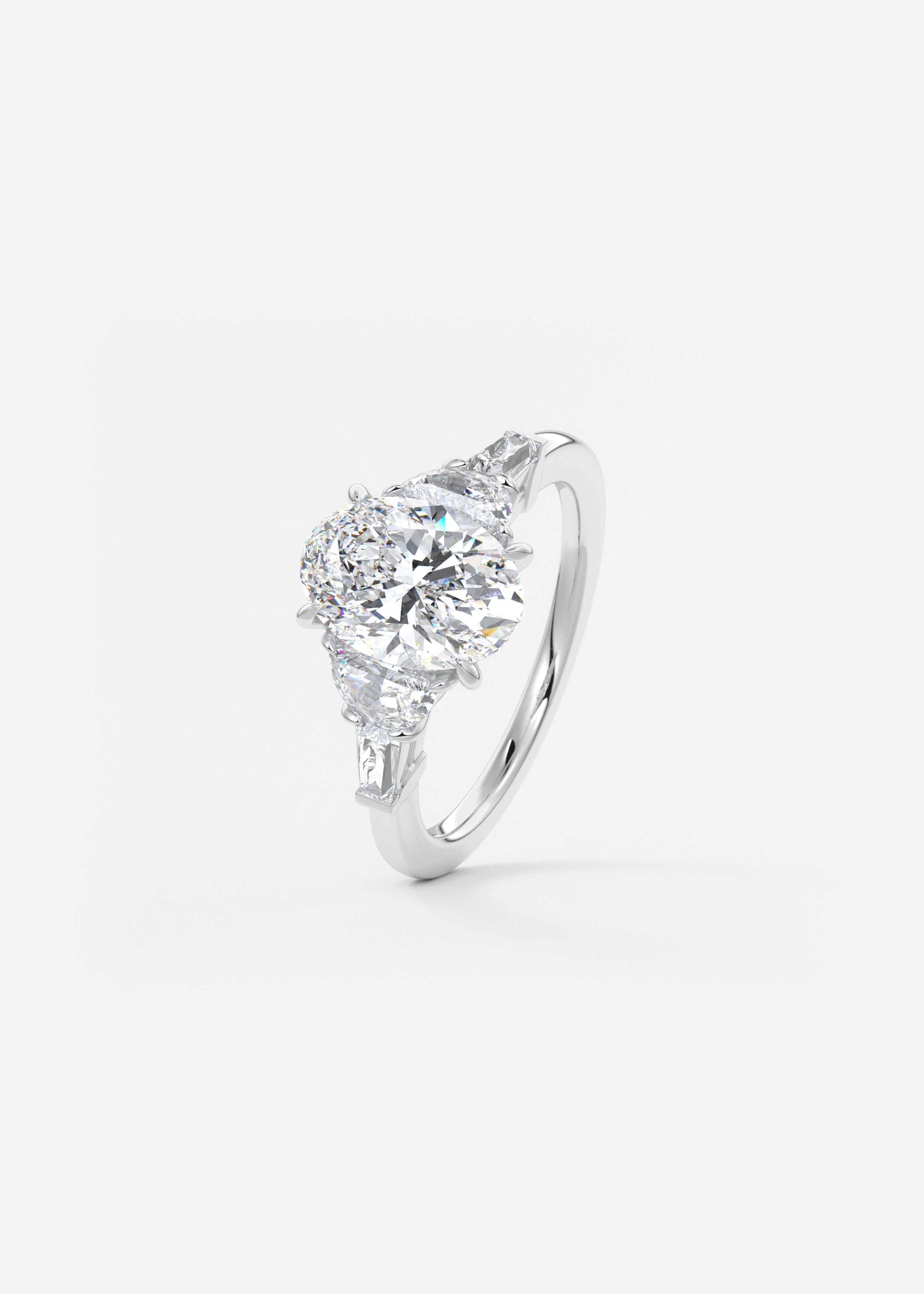 Oval Cluster Lab Grown Diamond Engagement Ring