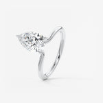 Pear Solitaire Lab Grown Diamond Engagement Ring
