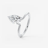 Pear Solitaire Lab Grown Diamond Engagement Ring