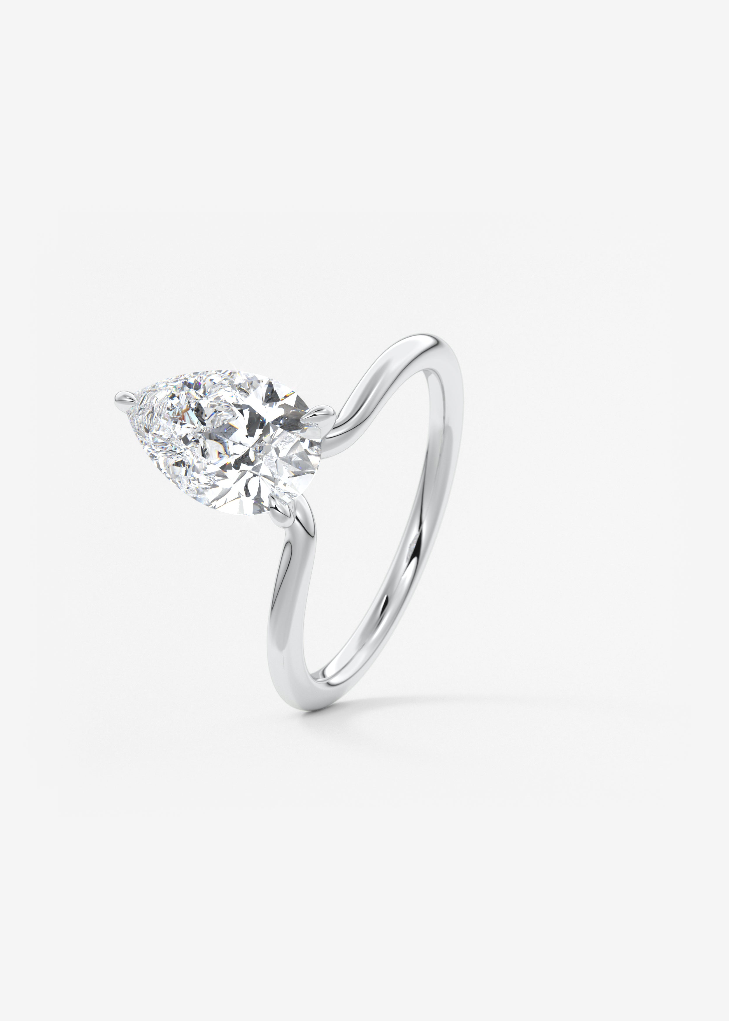 Pear Solitaire Lab Grown Diamond Engagement Ring