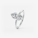 Marquise Hidden Halo Lab Grown Diamond Engagement Ring
