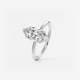Marquise Hidden Halo Lab Grown Diamond Engagement Ring