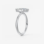 Marquise Hidden Halo Lab Grown Diamond Engagement Ring