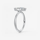 Marquise Hidden Halo Lab Grown Diamond Engagement Ring