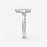 Marquise Hidden Halo Lab Grown Diamond Engagement Ring