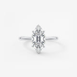Marquise Hidden Halo Lab Grown Diamond Engagement Ring