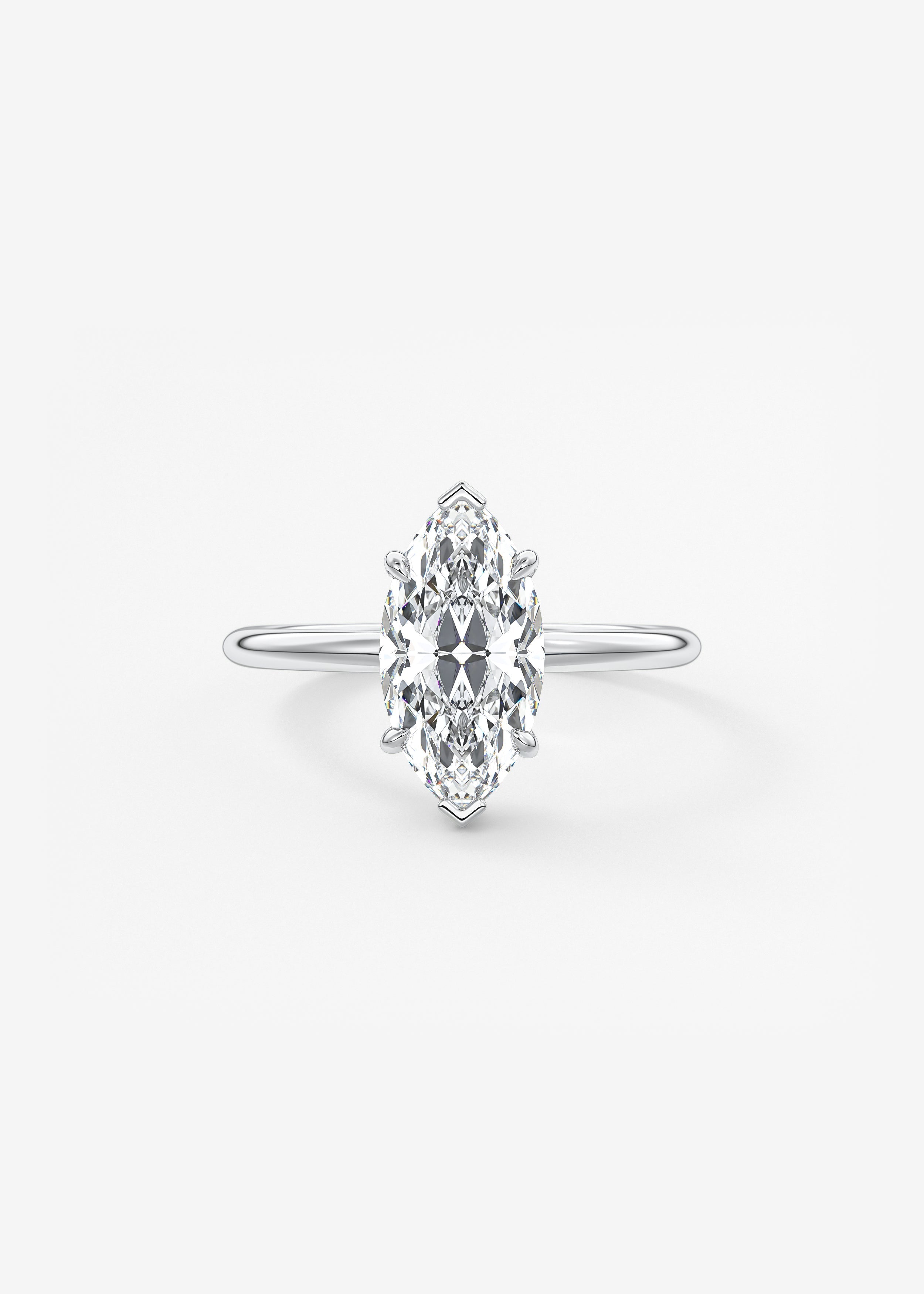 Marquise Hidden Halo Lab Grown Diamond Engagement Ring